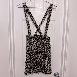 ASOS leopard skirt with suspenders